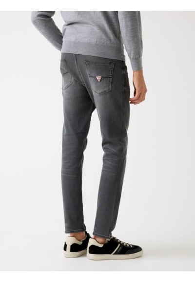 Jeans Guess Uomo Super Skinny Chris grigi in denim stretch vita media 
