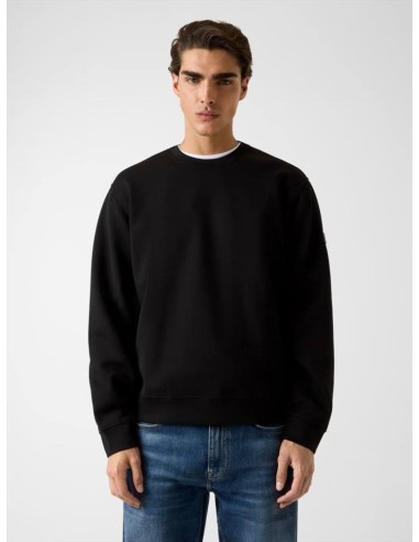 Felpa Guess Uomo in scuba girocollo con patch logo regular fit  | Mari