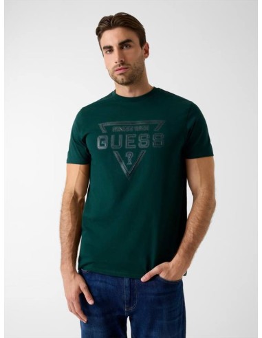 T-shirt Guess Uomo slim in jersey di cotone con logo triangolare  | Ma