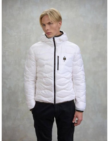 Blauer Uomo Piumino Wave con Trapuntatura ad Onde e Cappuccio  | Maria