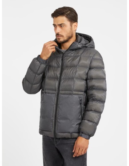 Bomber Guess Uomo in vero piumino con cappuccio rimovibile  | Mariades