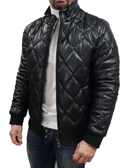 Bomber Uomo Guess in Pelle Sintetica Trapuntata  | Mariadesole.it