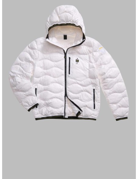 Blauer Uomo Piumino Wave con Trapuntatura ad Onde e Cappuccio  | Maria