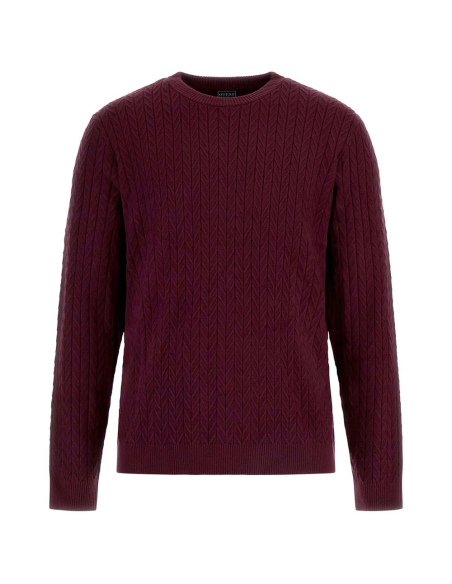 Maglione uomo Guess girocollo in maglia lavorata motivo chevron Regal 