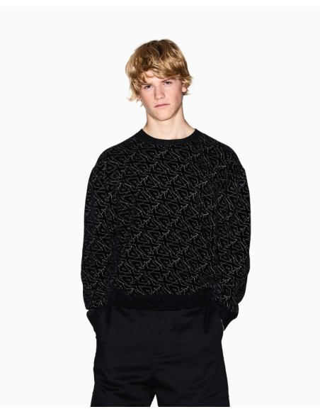 Armani Exchange Uomo Maglione girocollo con logo allover  | Mariadesol