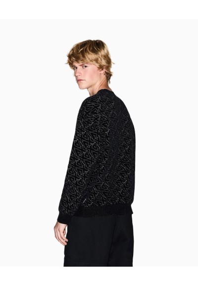 Armani Exchange Uomo Maglione girocollo con logo allover  | Mariadesol