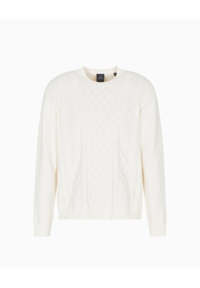 Armani Exchange Uomo Maglione girocollo intrecciato  | Mariadesole.it