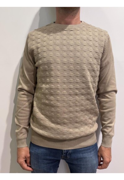 Maglia uomo Manuel Garcia girocollo in lana e poliammmide con lavorazi