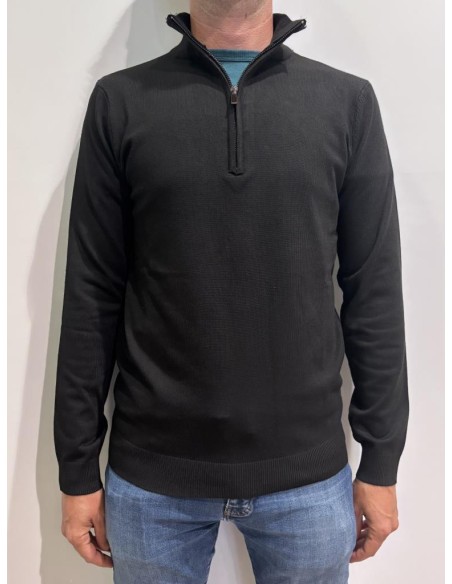 Maglia uomo Manuel Garcia mezza zip in viscosa elasticizzata Made in I