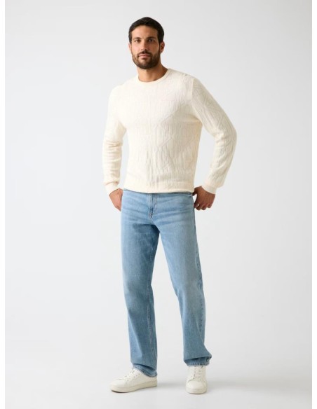 Maglione Guess Uomo con logo in rilievo in misto viscosa ECOVERO™  | M