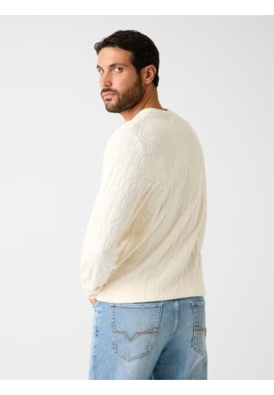 Maglione Guess Uomo con logo in rilievo in misto viscosa ECOVERO™  | M