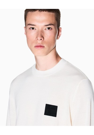 Armani Exchange Uomo Maglione Girocollo con Patch  | Mariadesole.it