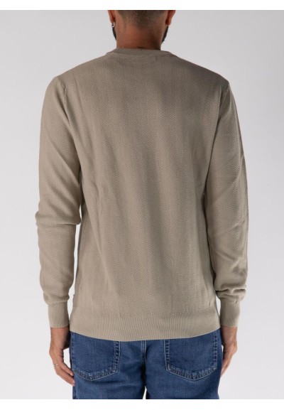 Guess Uomo Maglione Girocollo in Cotone Modal a Spina di Pesce  | Mari