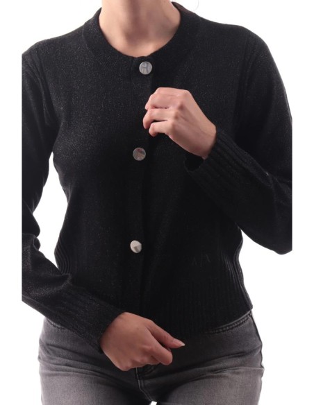 Cardigan Maglione Armani Exchange Donna Nero in Lana e Cashmere  | Mar
