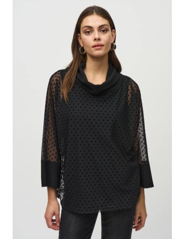 Maglia da Donna a Pois con Collo Sciallato e Maniche a Dolman  | Maria