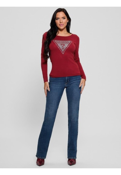 Maglia Guess con Logo e Dettagli Scintillanti - Maglione Aderente  | M