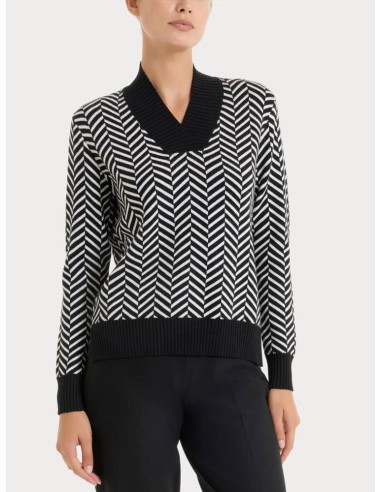 Ragno Maglia Donna con Scollo a V Fantasia Spigata in Filato Super Sof