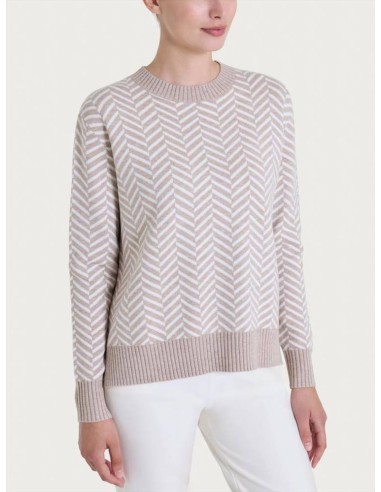 Ragno Maglia Donna Girocollo Fantasia Spigata in Filato Super Soft Fan