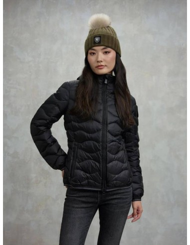 Blauer Donna Piumino Ad Onde Camelia in Nylon Lucido con Cappuccio  | 