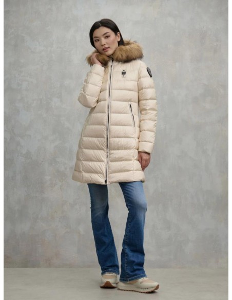 Blauer Donna Piumino Lungo Kristin con Cappuccio e Pelliccia Removibil