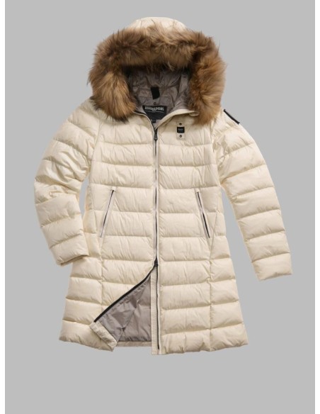 Blauer Donna Piumino Lungo Kristin con Cappuccio e Pelliccia Removibil