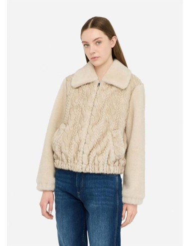 Liu Jo Bomber Donna in Teddy con Colletto Oversize e Trecce  | Mariade