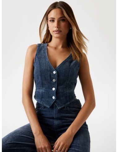 Guess Gilet jeans cropped donna  | Mariadesole.it