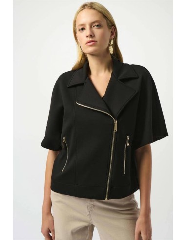 Joseph Ribkoff Giacca Donna Squadrata in Jersey Scuba con Zip Asimmetr