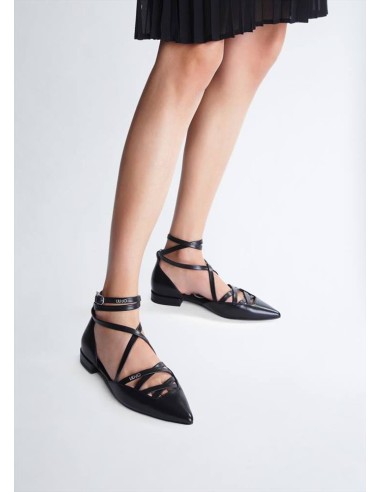 Liu Jo Ballerine in Pelle Nera con Cinturino Donna Viola 10  | Mariade