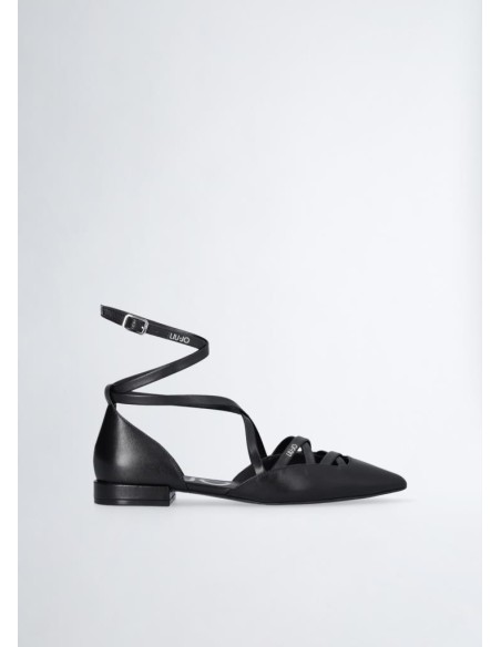 Liu Jo Ballerine in Pelle Nera con Cinturino Donna Viola 10  | Mariade
