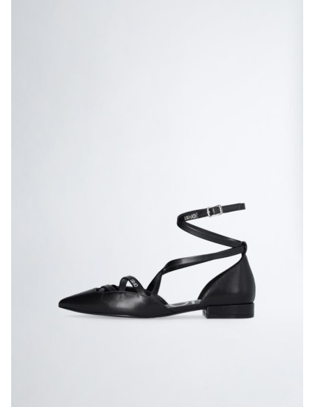 Liu Jo Ballerine in Pelle Nera con Cinturino Donna Viola 10  | Mariade