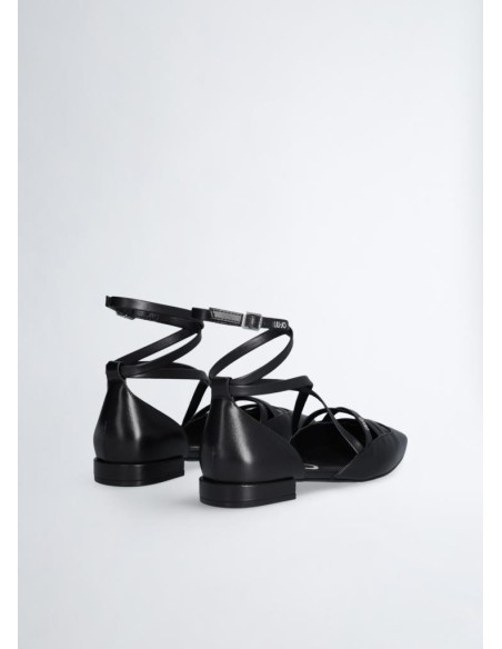 Liu Jo Ballerine in Pelle Nera con Cinturino Donna Viola 10  | Mariade