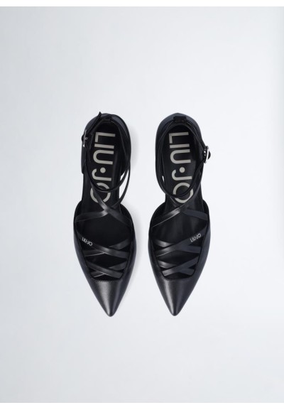 Liu Jo Ballerine in Pelle Nera con Cinturino Donna Viola 10  | Mariade