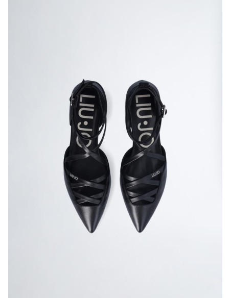 Liu Jo Ballerine in Pelle Nera con Cinturino Donna Viola 10  | Mariade