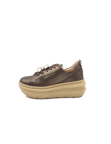 Sneakers Ariel Lorenzo Mari Donna in Pelle con Plateau  | Mariadesole.