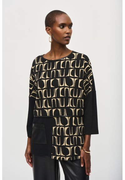 Maglia Boxy con Stampa Geometrica Donna  | Mariadesole.it