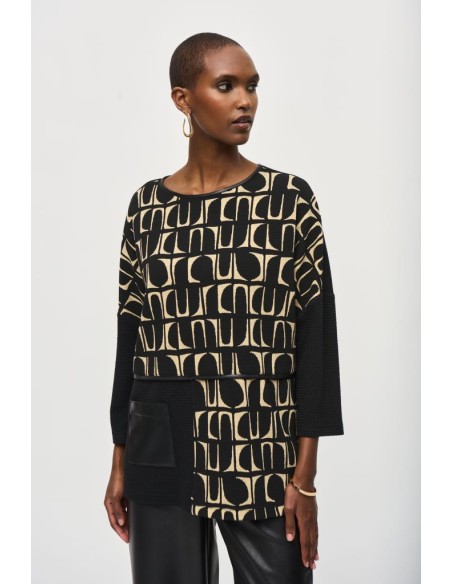 Maglia Boxy con Stampa Geometrica Donna  | Mariadesole.it