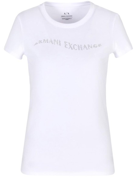 T-shirt Donna Armani Exchange Slim Fit con Strass Cangianti – Eleganza