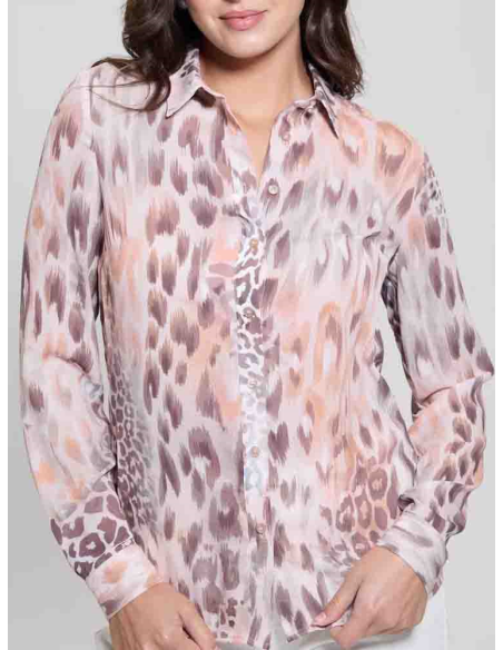 Camicia in fantasia Guess Donna Regular Fit – Eleganza e Tendenza  | M