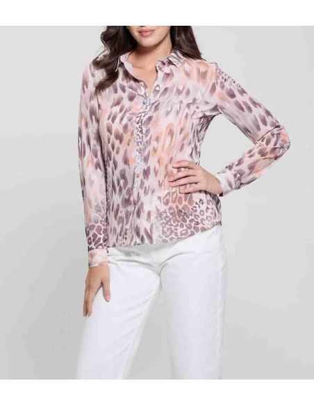 Camicia in fantasia Guess Donna Regular Fit – Eleganza e Tendenza  | M