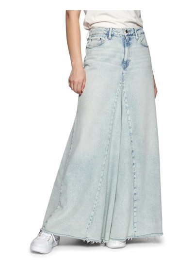 Gonna Lunga Maxi Jeans Guess Donna a Pannelli in Denim  | Mariadesole.