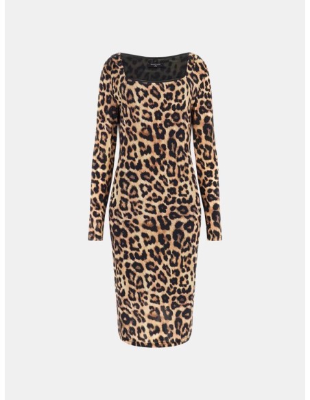 Abito Midi Animalier Donna Marciano in Viscosa Stretch  | Mariadesole.