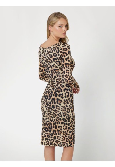 Abito Midi Animalier Donna Marciano in Viscosa Stretch  | Mariadesole.