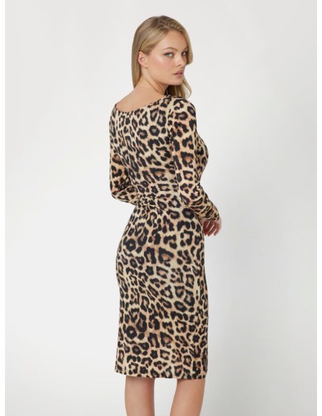Abito Midi Animalier Donna Marciano in Viscosa Stretch  | Mariadesole.