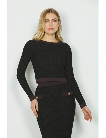 Maglia Donna Relish LINDA_A - Eleganza Essenziale con Bottoni Jacquard