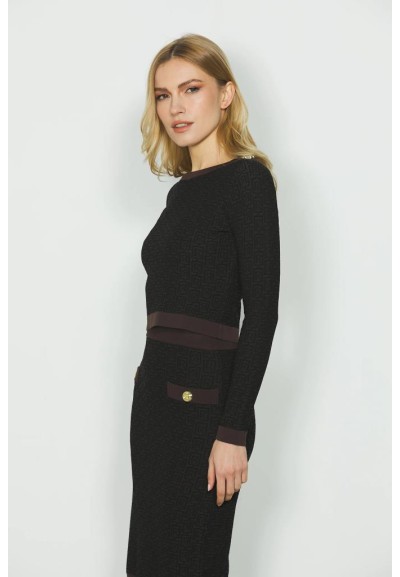 Maglia Donna Relish LINDA_A - Eleganza Essenziale con Bottoni Jacquard