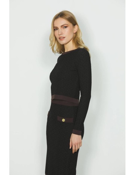 Maglia Donna Relish LINDA_A - Eleganza Essenziale con Bottoni Jacquard