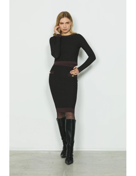 Maglia Donna Relish LINDA_A - Eleganza Essenziale con Bottoni Jacquard