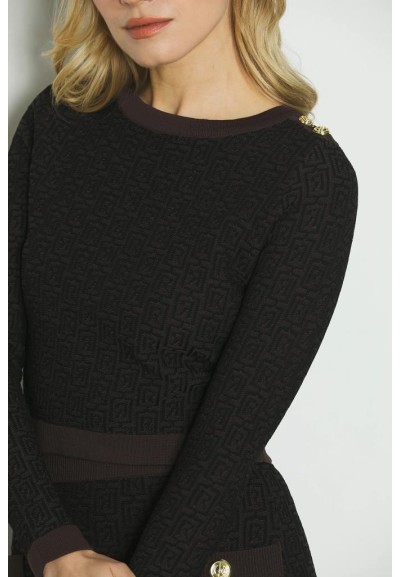 Maglia Donna Relish LINDA_A - Eleganza Essenziale con Bottoni Jacquard