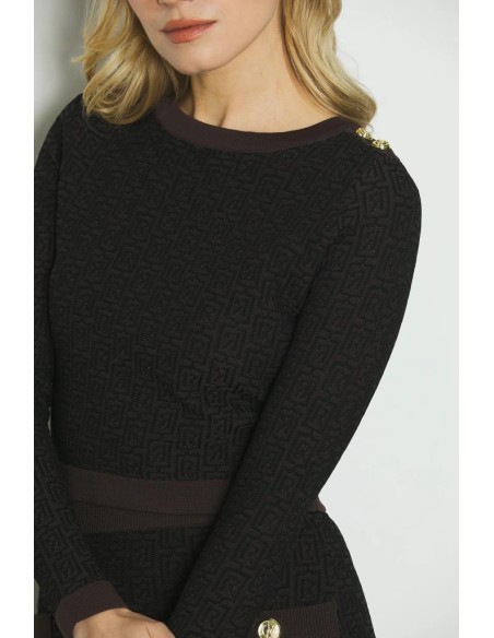 Maglia Donna Relish LINDA_A - Eleganza Essenziale con Bottoni Jacquard